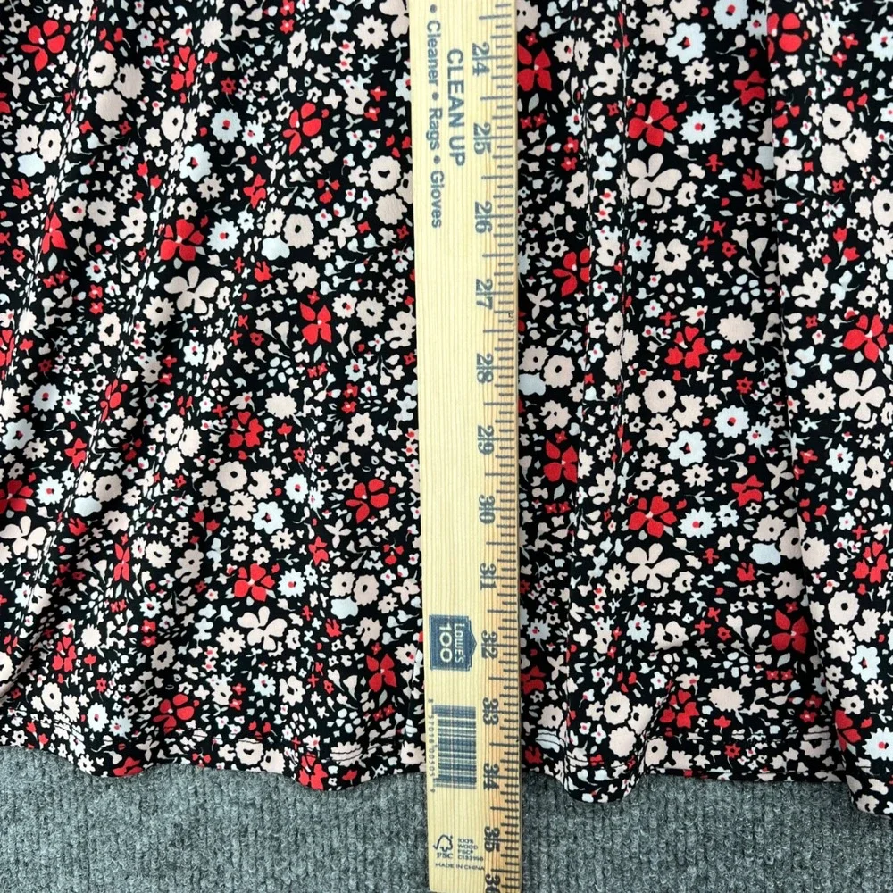 Michael Kors Floral Fit & Flare Dress Womens Small Black Red Ditsy Print Mod